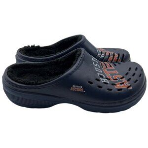FOCO Rare MLB Fleece Fur Lined Crocs Sandals Slides Houston Astros Size S